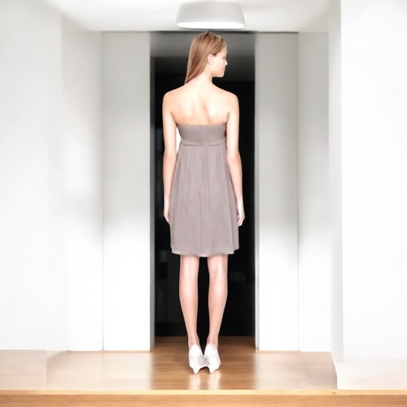 J Crew~ Graphite Arabella Strapless Silk Chiffon Dress~ Prom ~ Bridesmaid size 2 - Picture 9 of 12